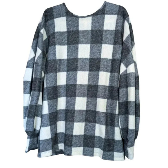 Primi Women's Buffalo Plaid Open Front Cardigan Long Sleeve Cozy Soft Size XXXL - Picture 2 of 5